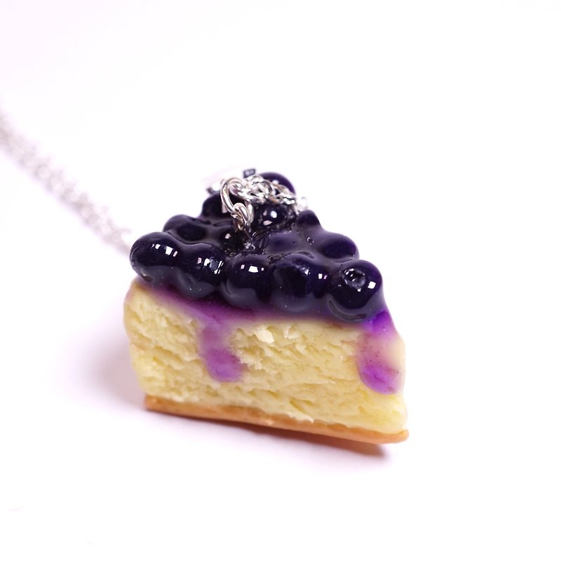 *Playful Design* Blueberry Cheese Cake Necklace - สร้อยติดคอ - ดินเหนียว สีน้ำเงิน