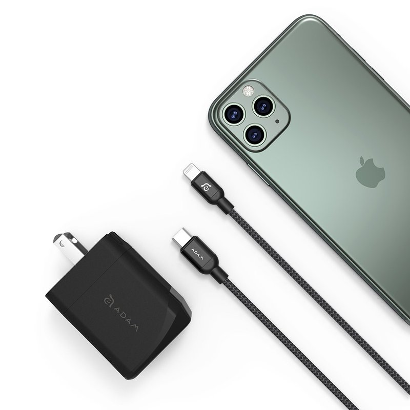 ADAM 亞果元素 OMNIA F1 USB-C PD / QC 3.0 18W 極速充電快充組 - 手機配件 - 其他金屬 黑色