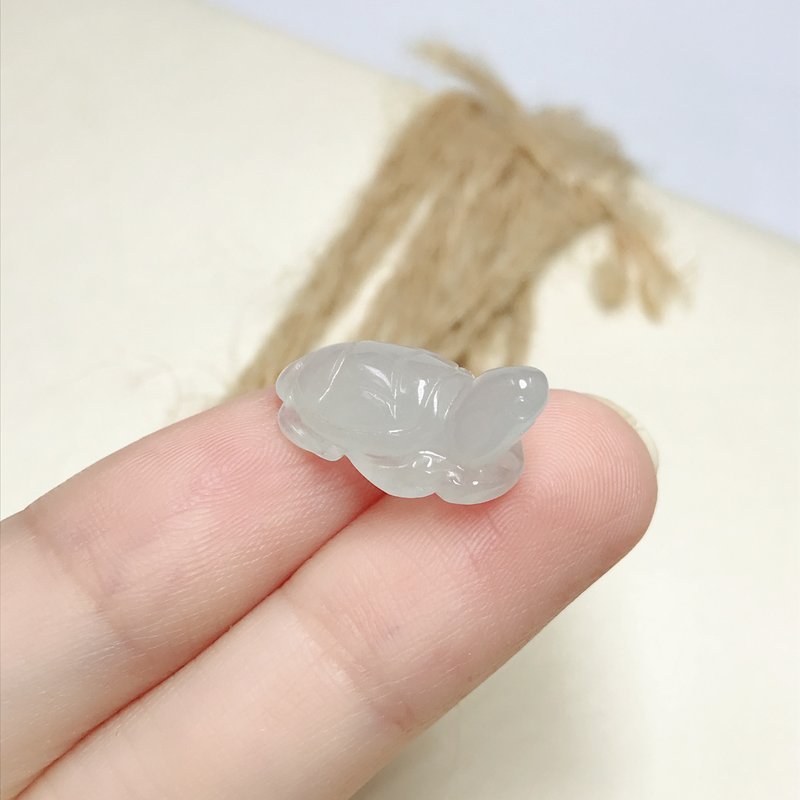 [Auspiciousness and Longevity] Ice Jade Turtle | Natural Burmese Grade A Jadeite | Gift - พวงกุญแจ - หยก สีใส