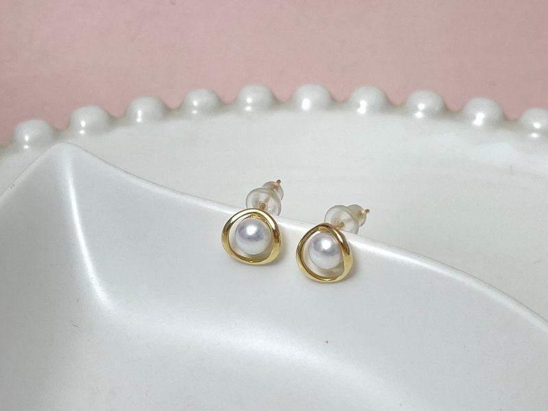 Embrace natural seawater pearl akoya Silver earrings - Earrings & Clip-ons - Pearl White