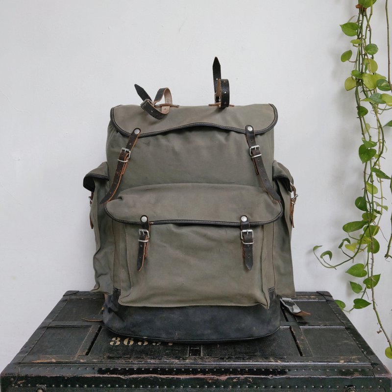 Backpack_R136_outdoor - กระเป๋าเป้สะพายหลัง - ผ้าฝ้าย/ผ้าลินิน สีเทา