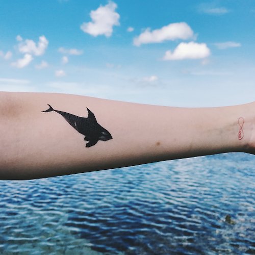 My dear Tattoo | 活在兩端 | 2入紋身貼紙 刺青貼紙 鯨魚 北極熊 企鵝 紅鶴
