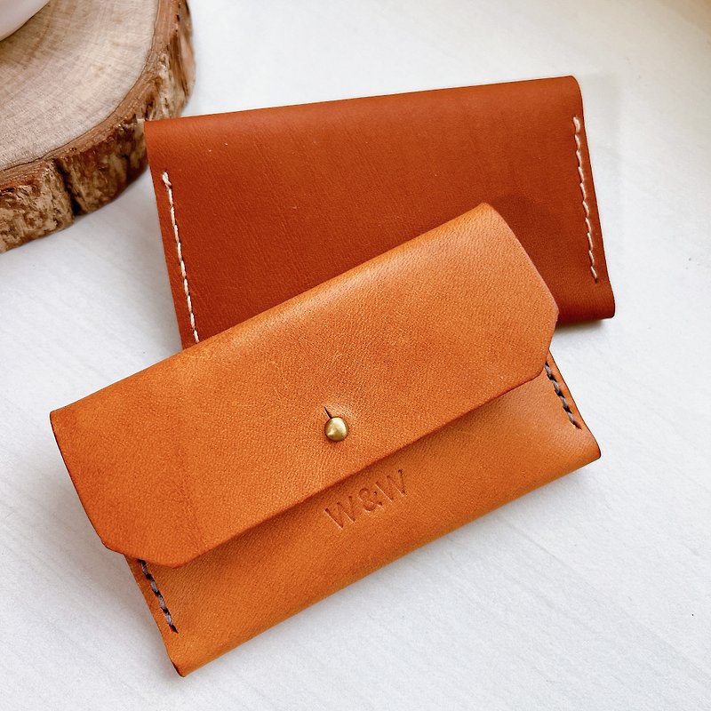 【W&W】Thin and minimalist business card holder. Customized leather gadgets - Card Holders & Cases - Genuine Leather Brown