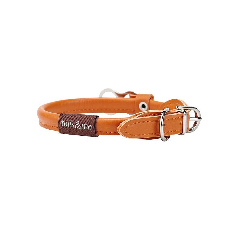 [tail and me] natural concept leather collar autumn maple orange S - ปลอกคอ - หนังเทียม สีส้ม