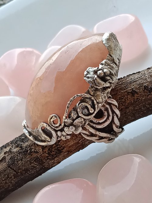 寶藏石光 / Light of Treasure Stone 摩根石手工銀戒純銀戒指 ~ **甜謐** ~Morganite Silver Ring