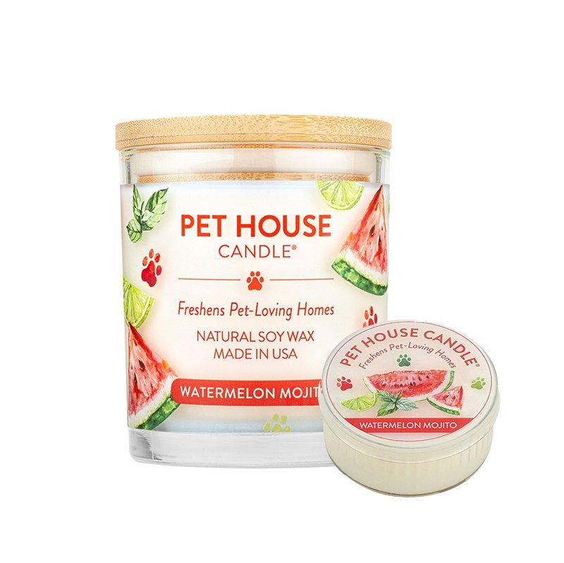 美國 PET HOUSE 室內除臭寵物香氛蠟燭-西瓜莫希托 - 香氛蠟燭/燭台 - 蠟 