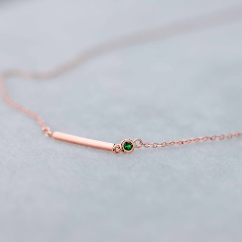 Olivia Yao Jewellery 祖母綠18K玫瑰金項鍊 Promise Emerald Necklace