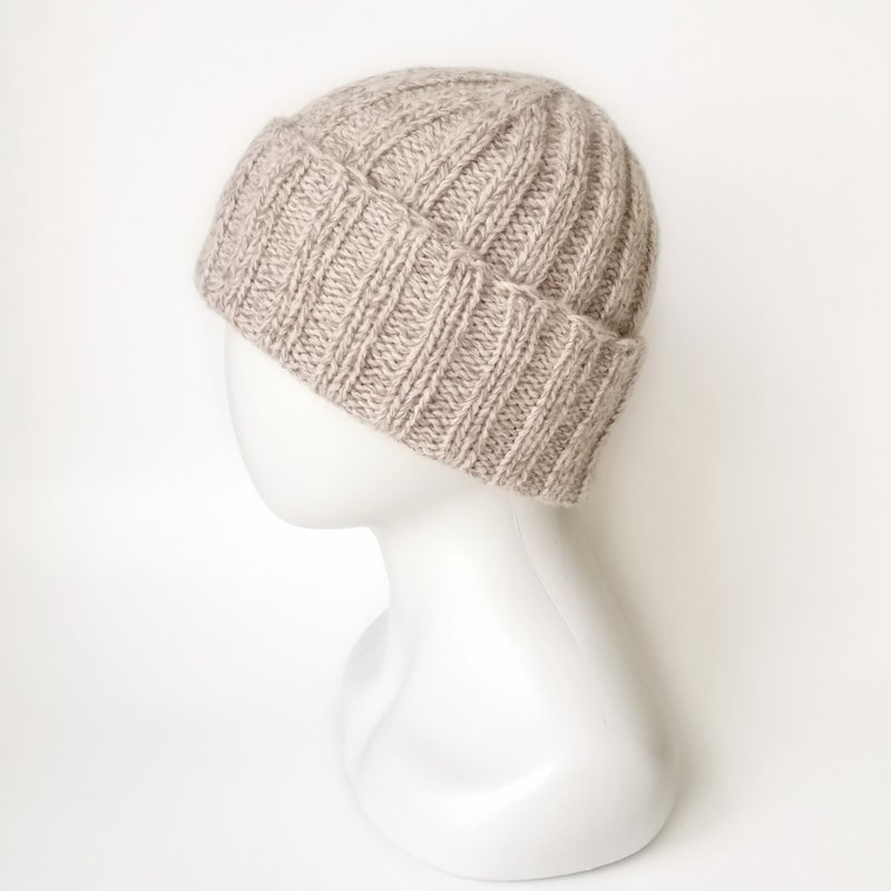 Knitted Winter Cap, Warm Handcrafted Italian Cashmere Men's Beanie: Seamless. - Hats & Caps - Wool 