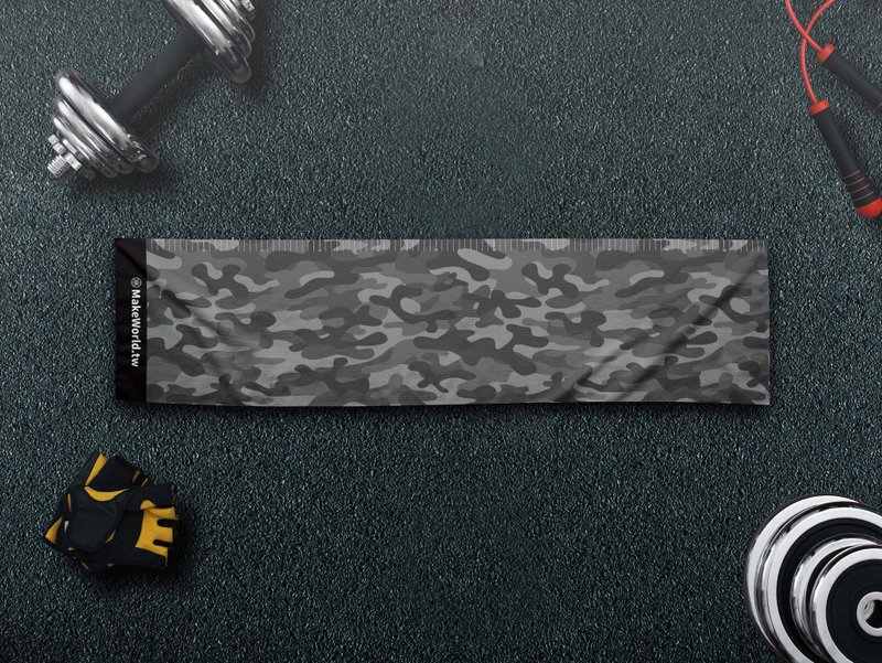 Make World Map Manufacturing Small Ruler Sports Towel (Camouflage Gray) - Towels - Polyester 