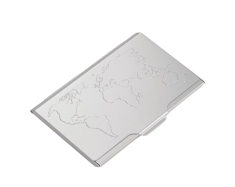 世界地図軽量名刺ホルダー（シルバー） - 名刺入れ・カードケース - 金属 グレー