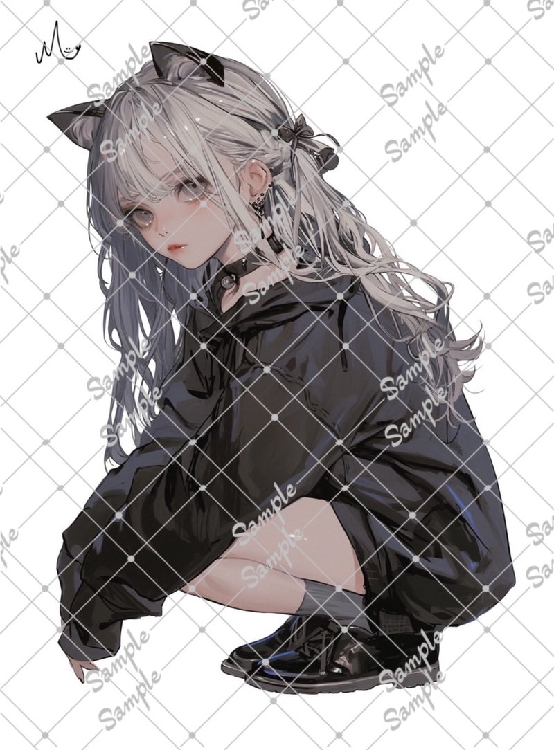 オリジナル人物ステッカー10月新作 - 貼紙 - 紙 