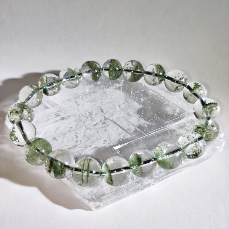 [Customized Products] Brazilian 8-13mm Melaleuca Green Ghost Bracelet Natural Crystal - สร้อยข้อมือ - คริสตัล สีเขียว