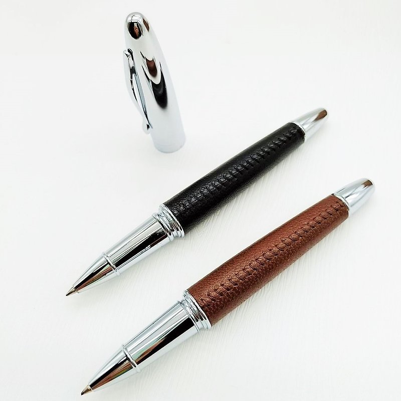 [Tiger Crane] genuine leather leather hand-made ballpoint pen Germany Schmidt 888F with pen box - Rollerball Pens - Genuine Leather 