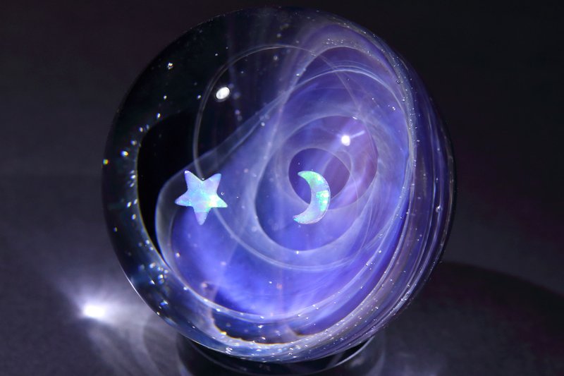47mm 宇宙玻璃球擺設 no.M039 - 擺飾/家飾品 - 玻璃 紫色