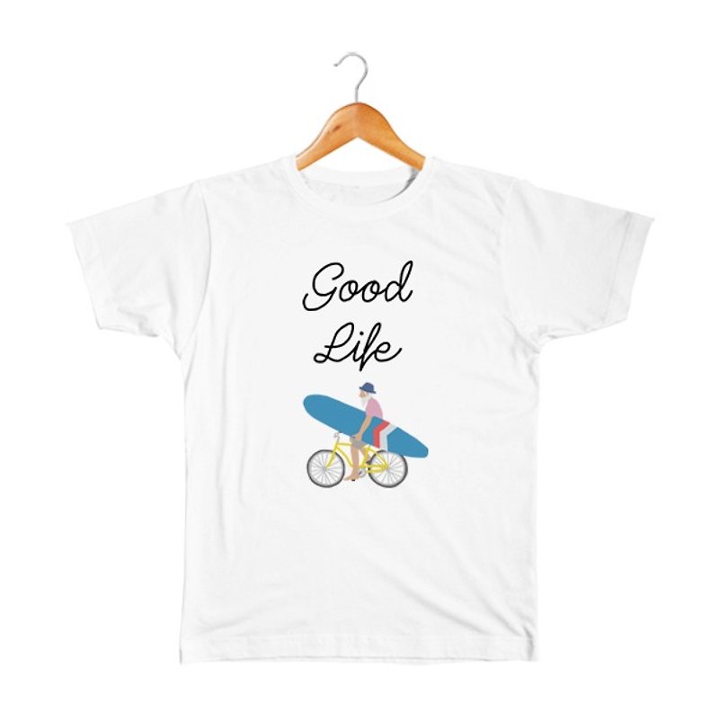Good Life Kids T-shirt - เสื้อยืด - ผ้าฝ้าย/ผ้าลินิน ขาว
