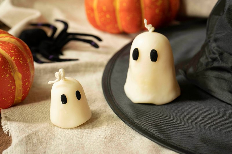 [Halloween Series] Ghost Candle-Handmade/Natural Soy Wax JUNO Candle - Candles & Candle Holders - Wax White