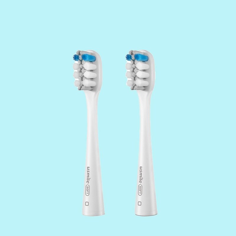 【usmile】Sonic Vibration Toothbrush Professional Brush Head Upgraded Version (Grey 2 packs) - อื่นๆ - พลาสติก 