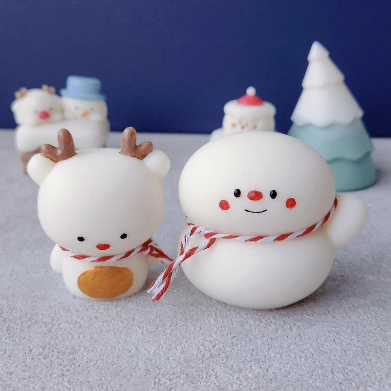 Say hello snowman candle/gold belly elk candle/Christmas gift/exchange gift - เทียน/เชิงเทียน - ขี้ผึ้ง 