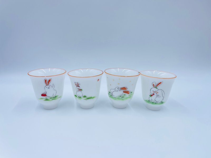 可愛小兔杯 - 茶壺/茶杯/茶具 - 瓷 白色