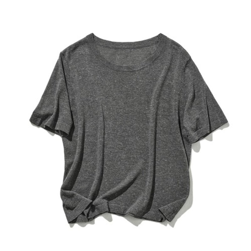 UV-cut processing makes it comfortable even in midsummer Sheer knit Summer knit Heather gray 240514-3 - Women's Tops - Cotton & Hemp 