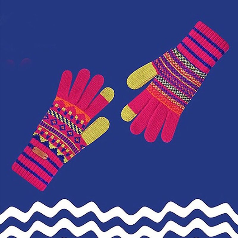 AOORTI :: Korea wigglewiggle Wool Fleece Gloves Wool Gloves Warmth - Rock Disco - Pink - Gloves & Mittens - Wool Pink