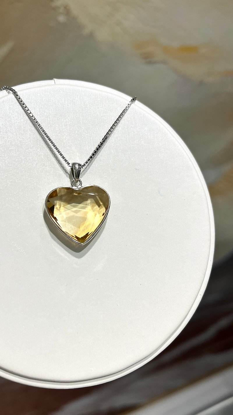 Citrine Faceted Love Necklace - Necklaces - Crystal Yellow