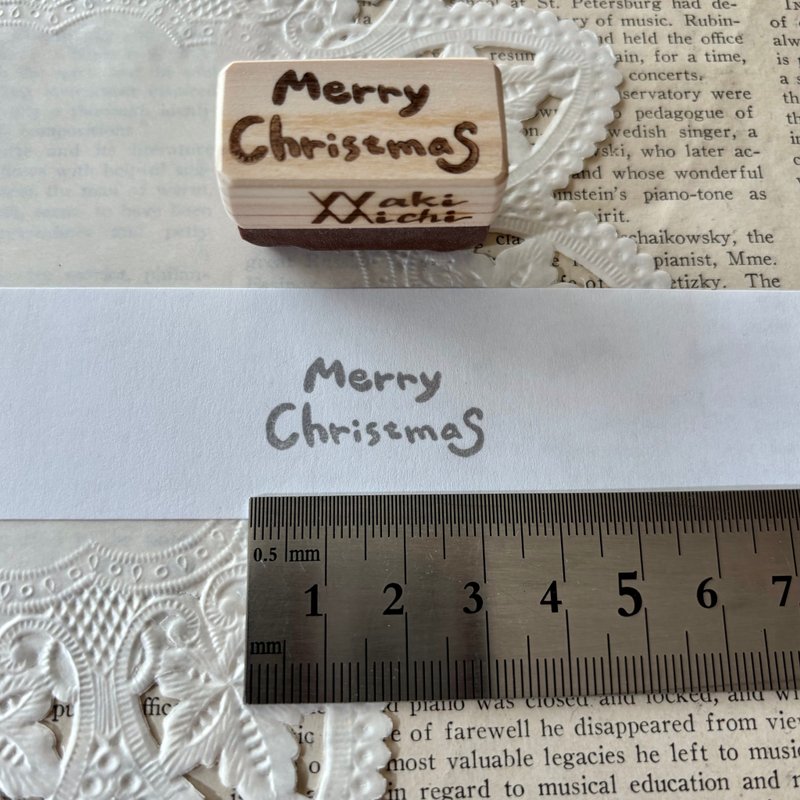 Eraser stamp Merry Christmas line break stamp - ตราปั๊ม/สแตมป์/หมึก - ยาง 