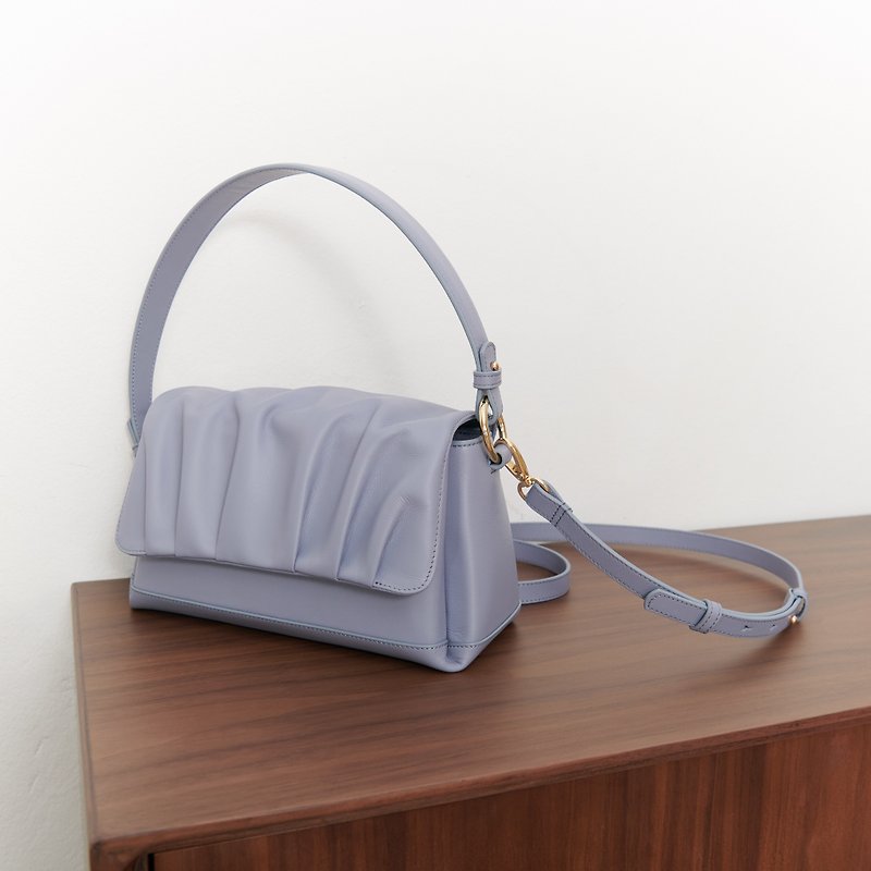 Pearl Bag in  Blue Grey - Handbags & Totes - Genuine Leather Blue