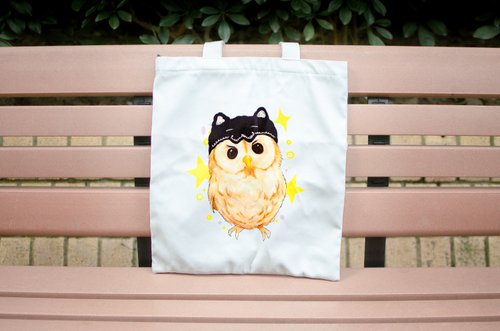 かわいいフクロウのキャンバスバッグ | 厚手の生地 | ジッパー