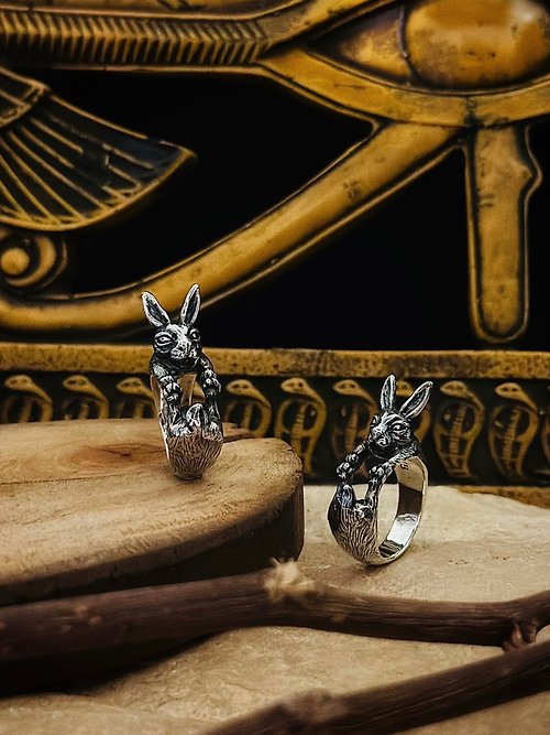 Angus925silver 【動物系列】 兔子Rabbit 925純銀 戒指 【情人節禮盒】