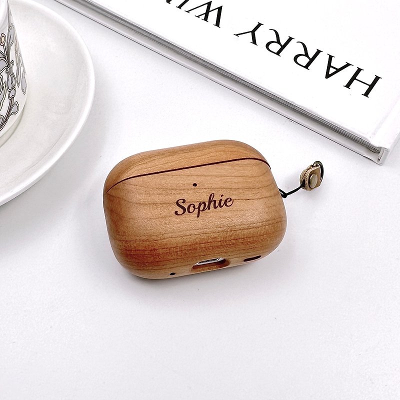 Natural Maple Airpods Pro Wooden Protective Case - ที่เก็บหูฟัง - ไม้ สีนำ้ตาล