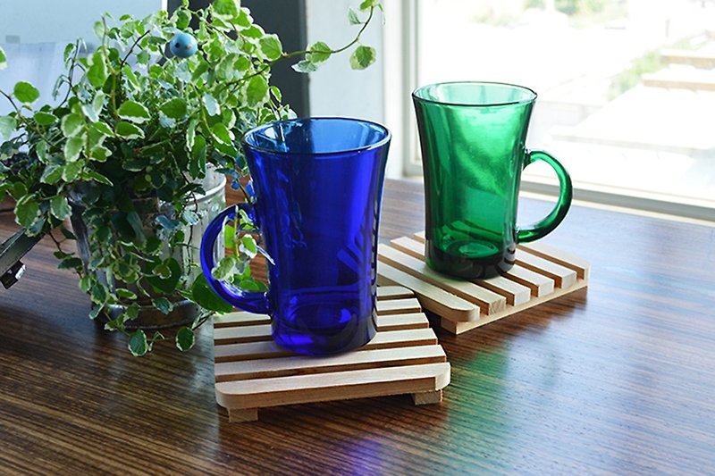 台灣檜木棧板造型隔熱墊(小 / 大) - 杯墊 - 木頭 咖啡色