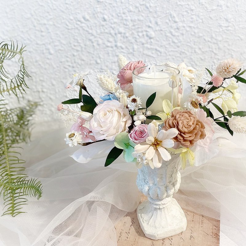 春の花アートコース特別セッション-春のガーデンキャンドルホルダーフィートモダンエッセンシャルオイルアロマセラピー - 華道・生け花教室 - 寄せ植え・花 