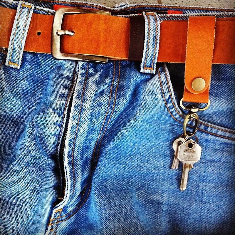 Lanyard color tanned - 鑰匙圈/鑰匙包 - 真皮 