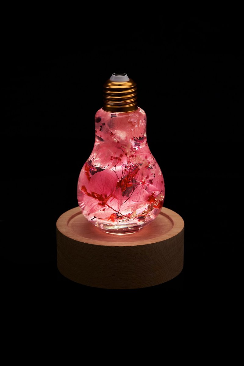 [卒業、先生へのギフト] フローティングフラワーナイトライト -ピンク電球/カスタマイズされたギフト 台湾で純粋に手作り - 照明・ランプ - 寄せ植え・花 ピンク