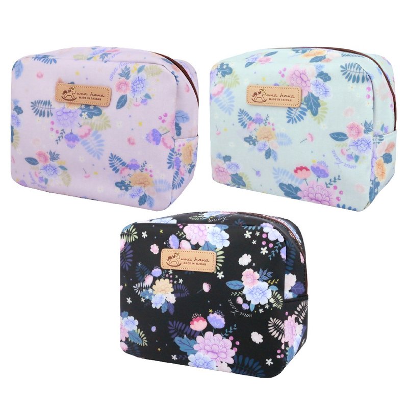 [Star Flower - Square Cosmetic Bag] Made in Taiwan, travel universal storage cosmetic bag, waterproof square cosmetic bag - Toiletry Bags & Pouches - Waterproof Material 