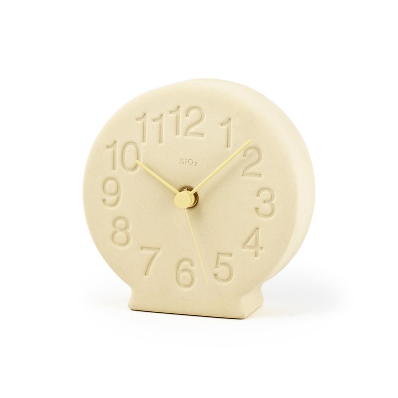 Lemnos Diatomaceous Earth Table Clock - Green - นาฬิกา - ดินเผา สีเหลือง