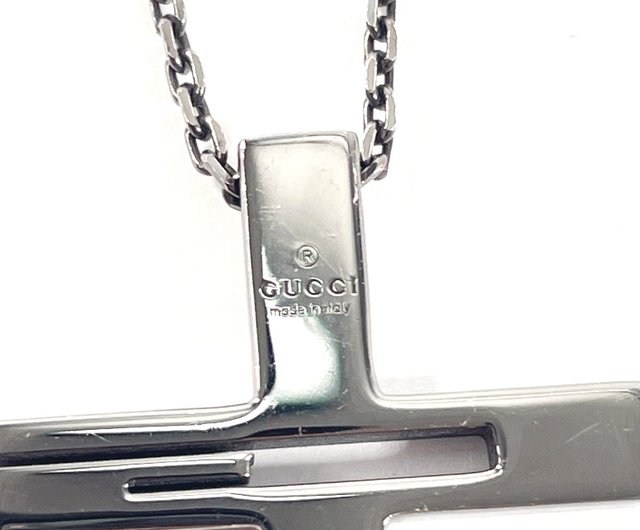 GUCCI クロスカットネックレス ブラック GUCCI - 【レア廃盤品】GUCCI クロス カットアウトG チェーン
