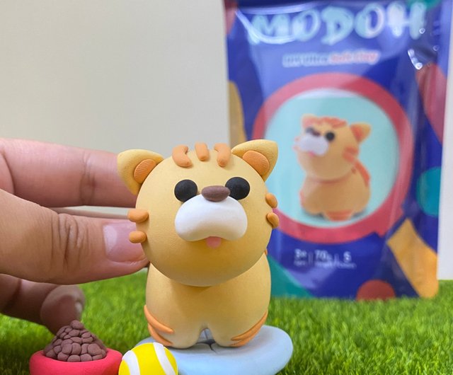 DIY手作りバッグ ミニ小動物 【オレンジネコ】モーデュオ 単品 超軽量粘土セット - ショップ modohclay その他 - Pinkoi