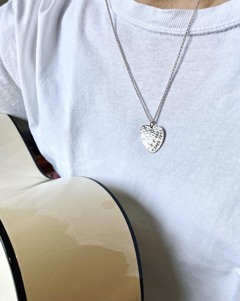 MIH metalworking jewelry | custom order for meme375998 guitar pick sterling silver necklace - สร้อยคอ - เงินแท้ สีเงิน