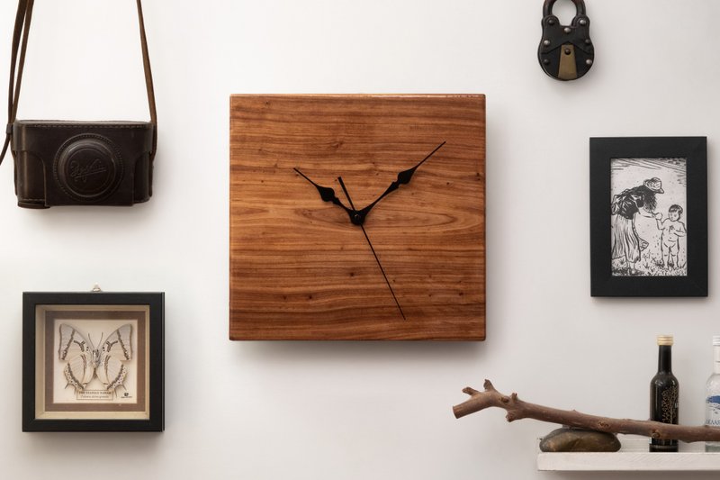 [Anything you paint series] Paintable log wall clock, repeated graffiti without leaving marks - นาฬิกา - ไม้ สีนำ้ตาล