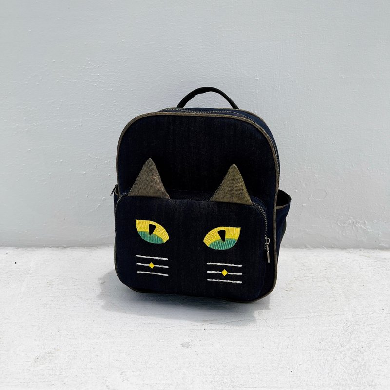 Cat eye backpack - Backpacks - Cotton & Hemp Black