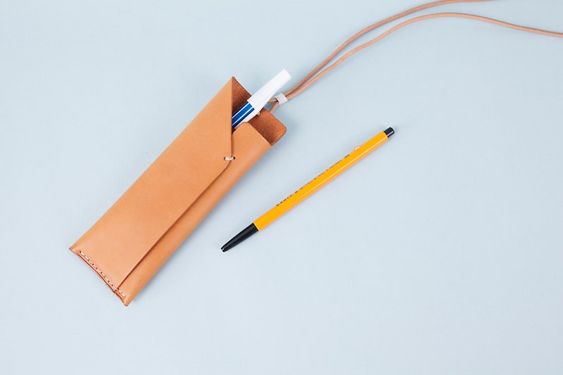 Hanging Pen Case | Leather Custom | Custom Typing | Stationery Storage | Genuine Leather | - Pencil Cases - Genuine Leather 
