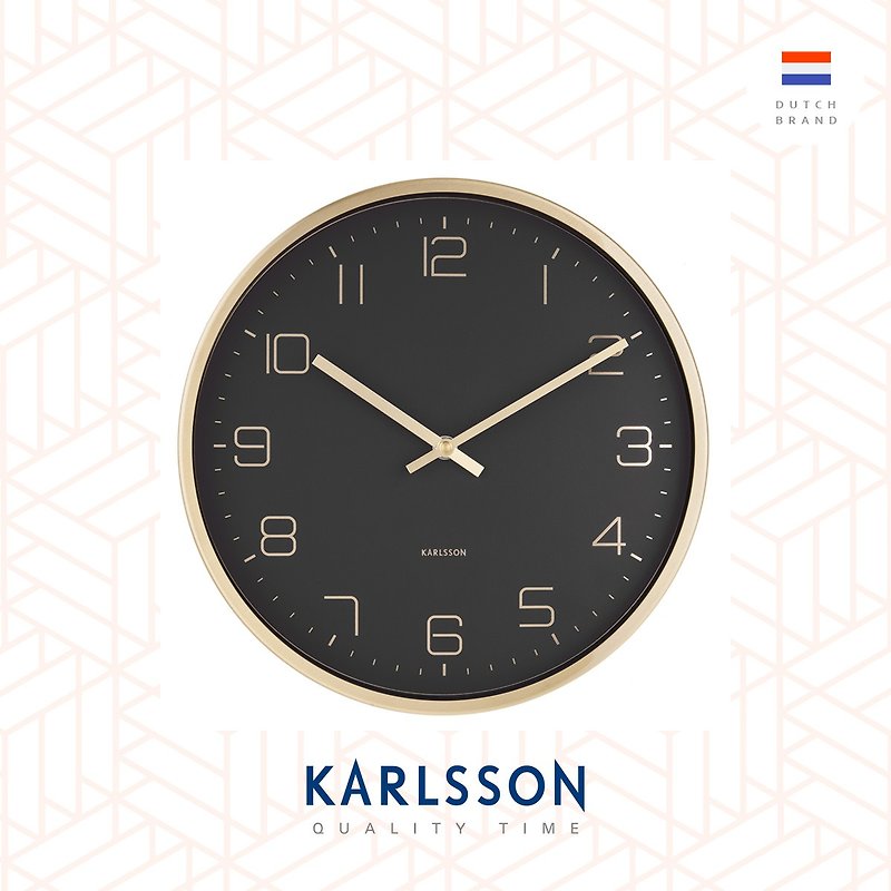 Karlsson Wall clock Gold Elegance black - Clocks - Other Metals Black