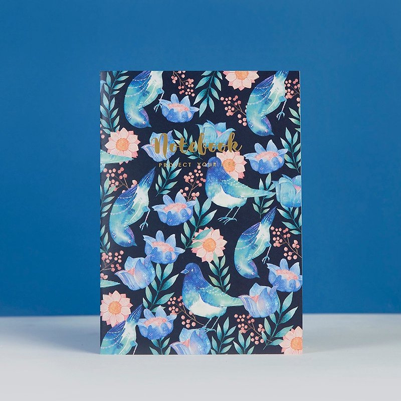 White / light blue checkered notebook - Blue Bird - สมุดบันทึก/สมุดปฏิทิน - กระดาษ สีน้ำเงิน