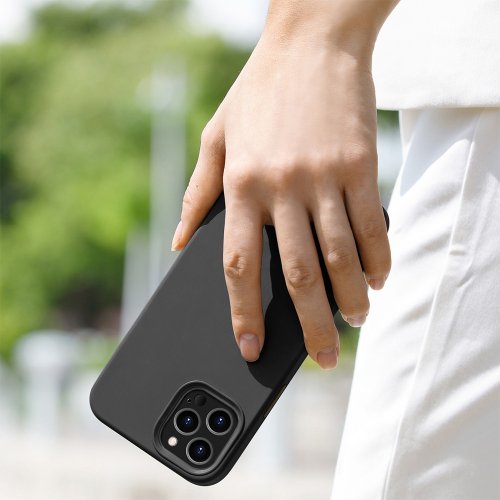 UNIQ iPhone 12系列 LinoHue液態矽膠抗菌手機殼-黑