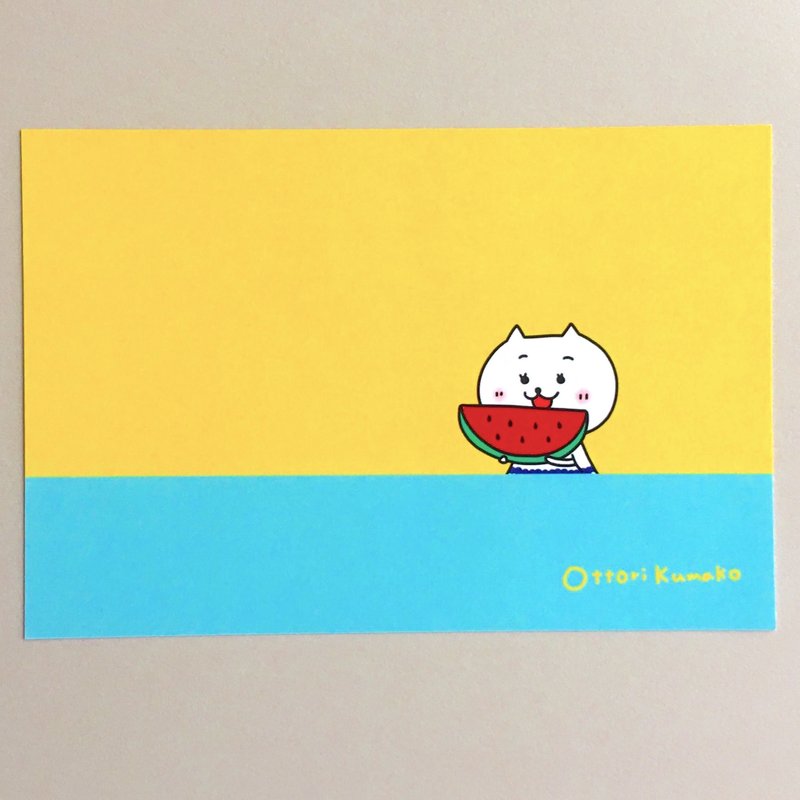 Postcards-Watermelon and Kumako - Cards & Postcards - Paper Yellow