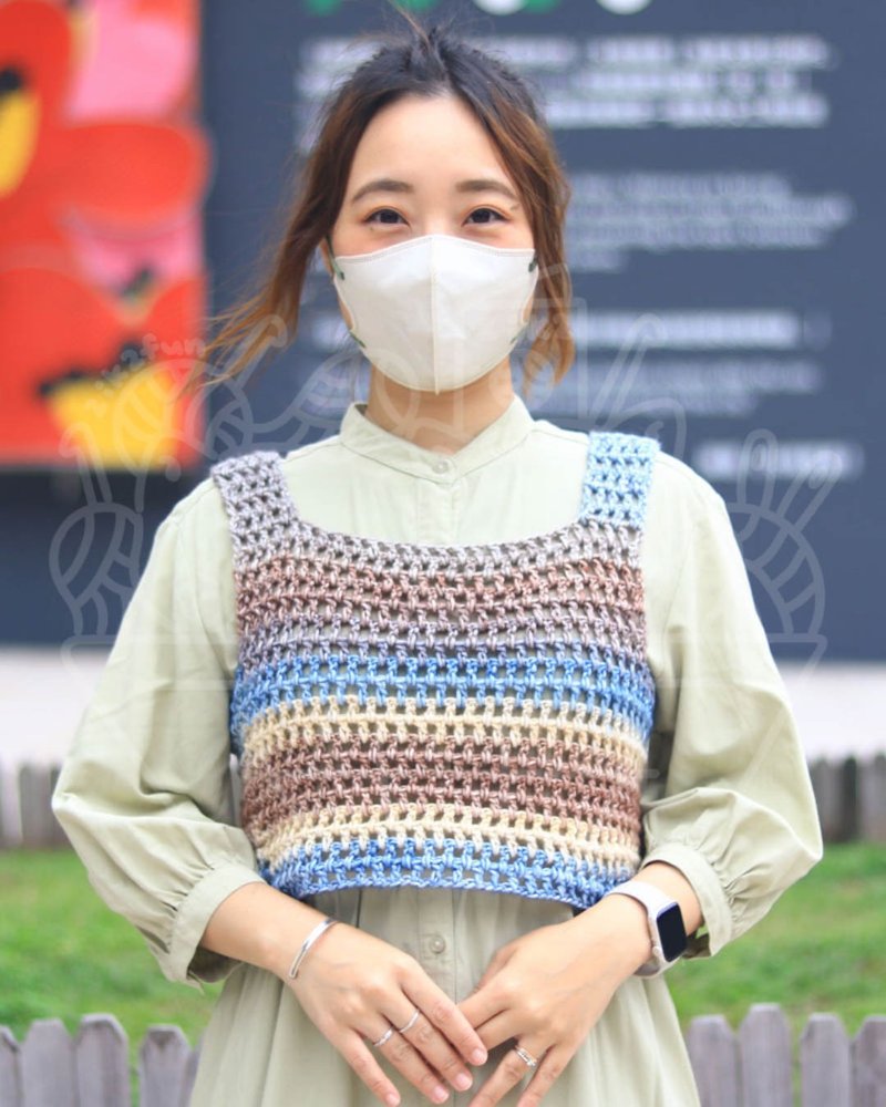 【影片教學+材料包】百搭背心(段染線版) - 編織/刺繡/羊毛氈/縫紉 - 棉．麻 多色