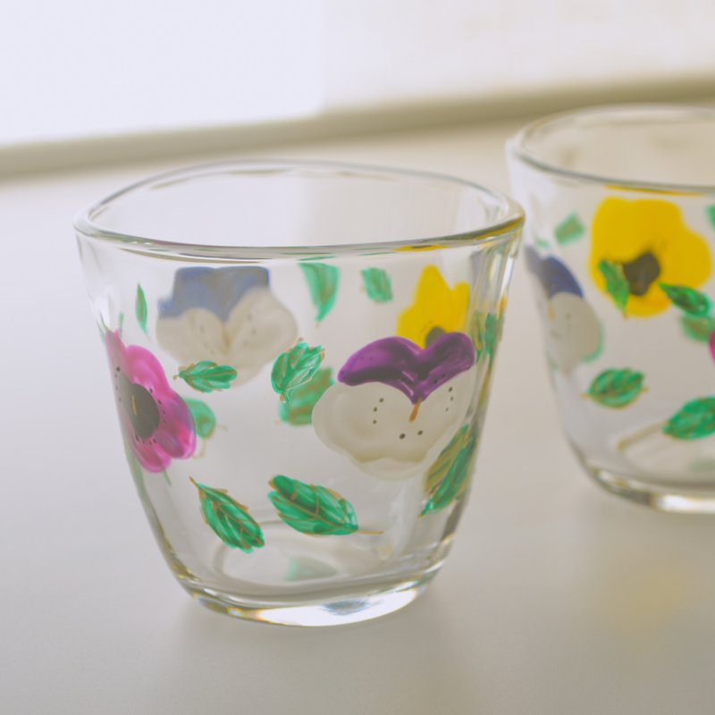 Glass フリーカップ　パンジー - 杯/玻璃杯 - 玻璃 透明