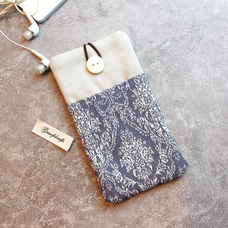 Customized phone bag, mobile phone bag, mobile phone protective cloth cover, such as iPhone Samsung (P-227) - Phone Cases - Cotton & Hemp Gray